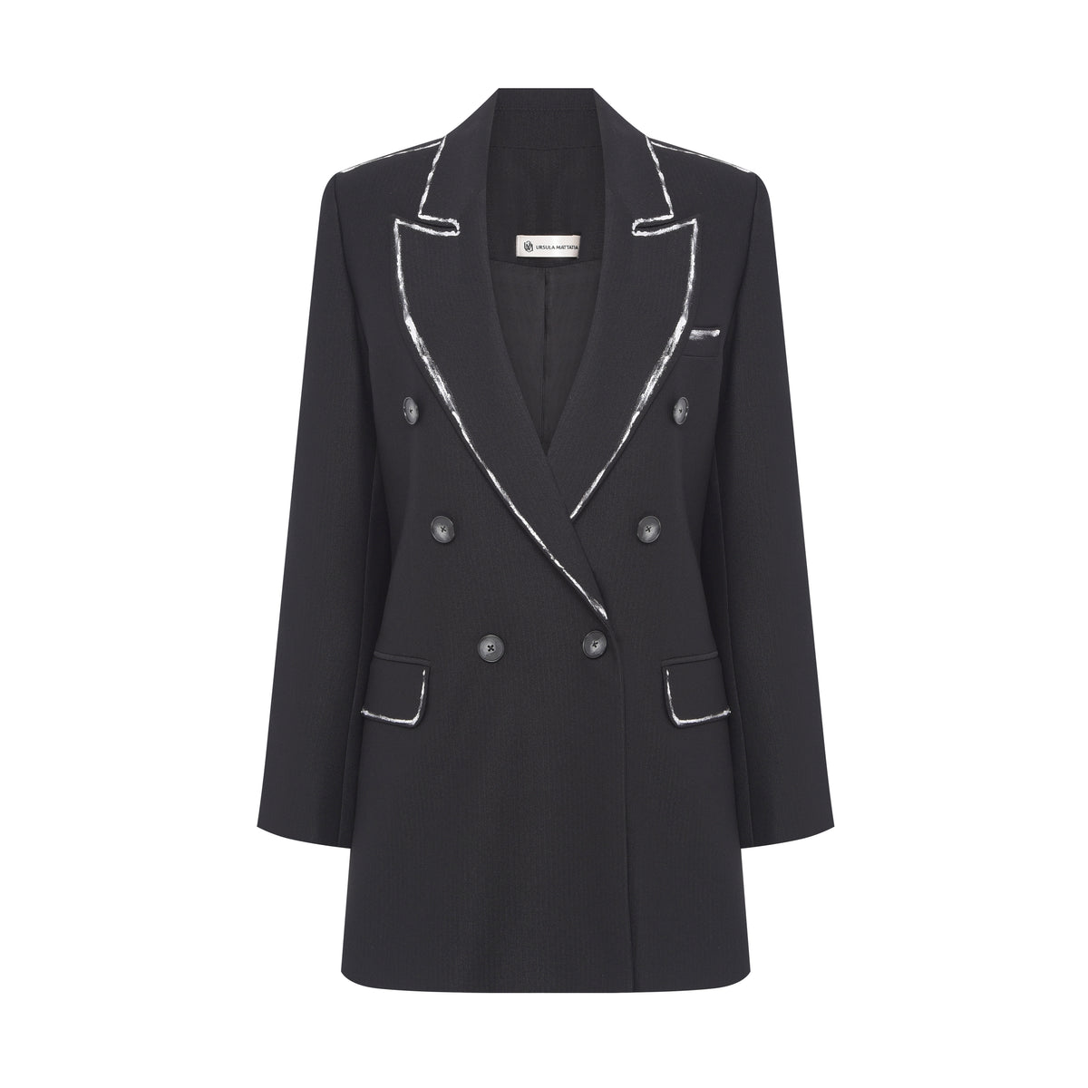 Tailored Wide Blazer with Hand-Painted Contour