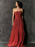 FRINGE MACRAME STRAP DRESS