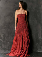 FRINGE MACRAME STRAP DRESS