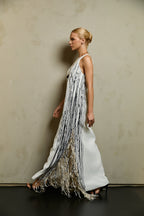 BRUSHSTROKE FRINGED DRESS