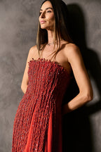 EMBROIDERED DRESS WITH BRAIDS
