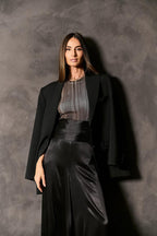 Calça wide leg acetinada