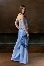 ONE SHOULDER VISCOSE TOP WAVY PAINT