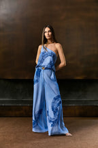 ONE SHOULDER VISCOSE TOP WAVY PAINT