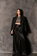 WIDE-LEG SILK TROUSERS