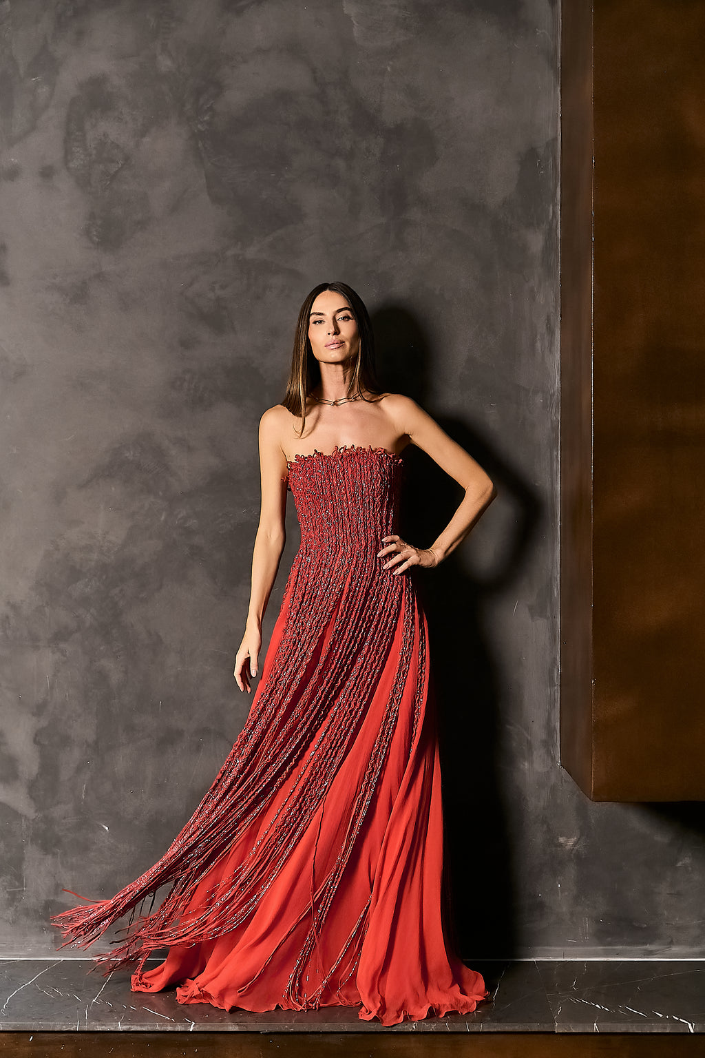 EMBROIDERED DRESS WITH BRAIDS