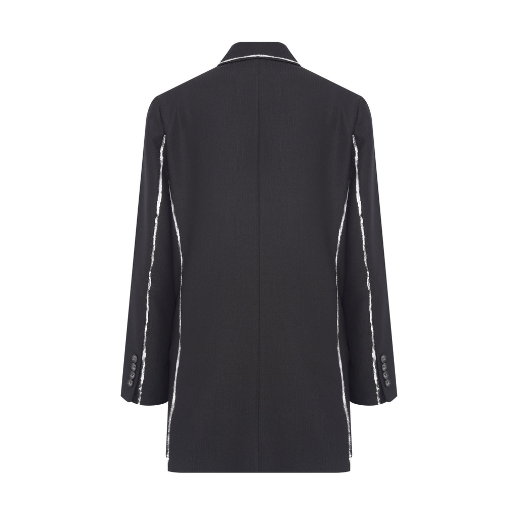Blazer Alfaiataria Ampla Contorno Pintura Manual