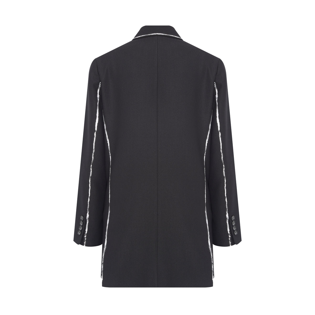 Tailored Wide Blazer with Hand-Painted Contour