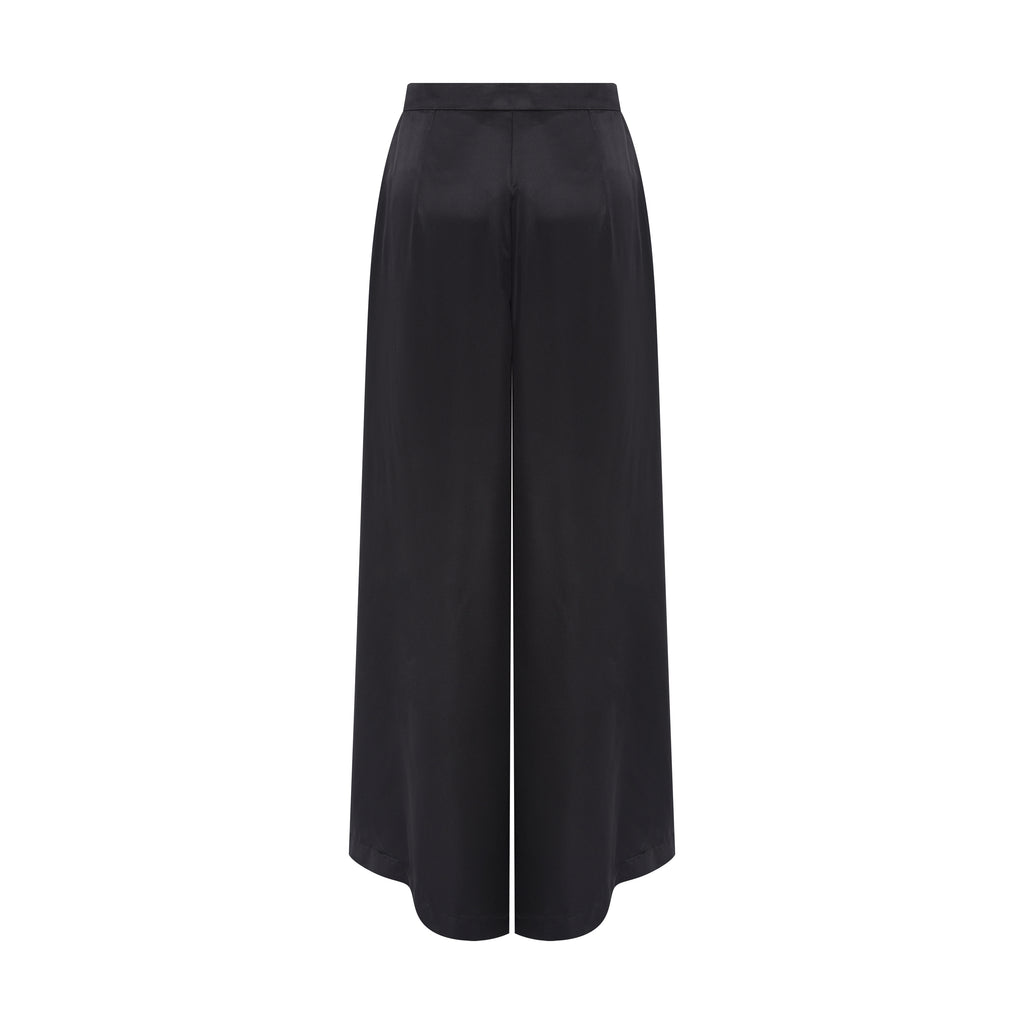 Calça wide leg acetinada