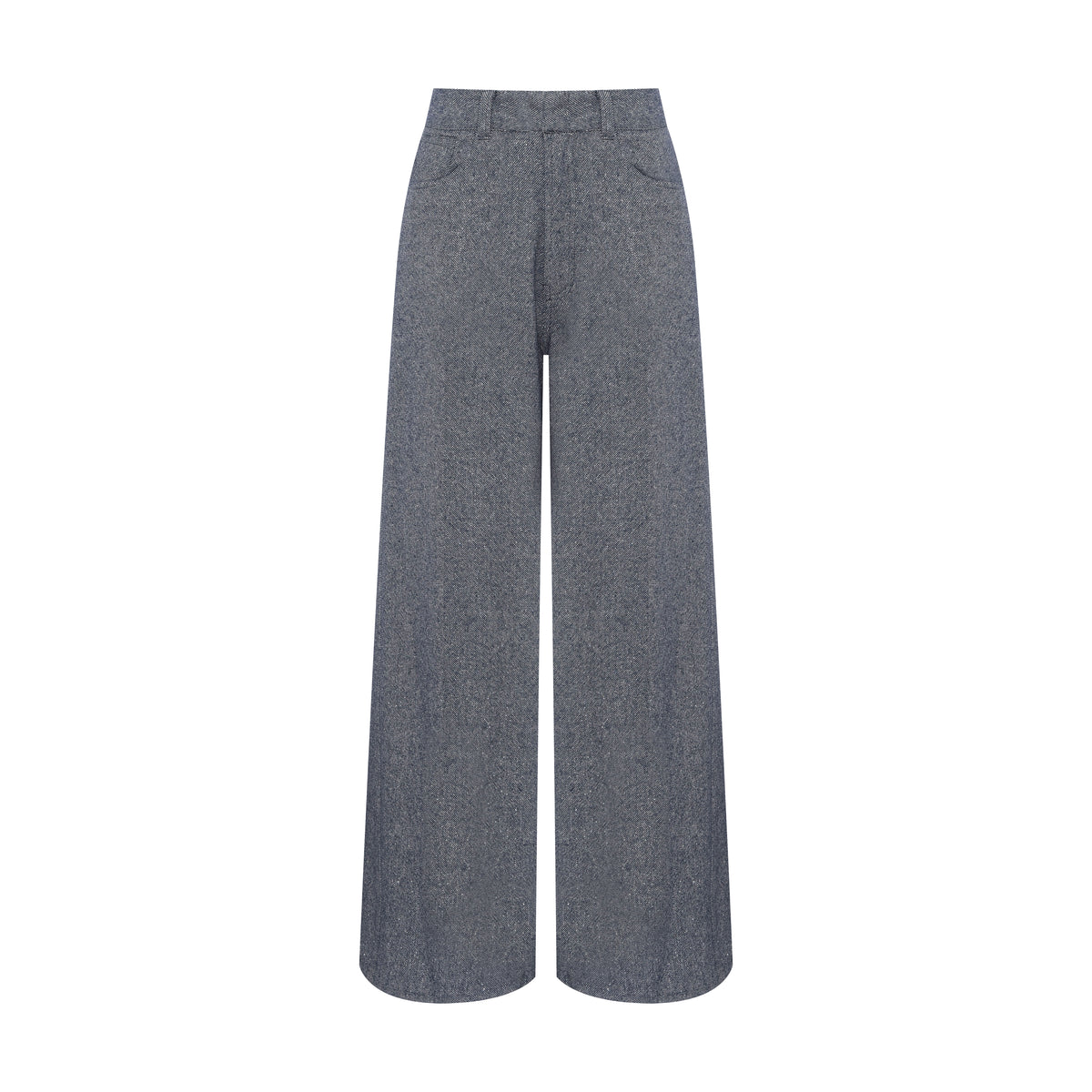 Calça Wide Leg Jeans Com Brilho