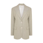 Oversized Wool Blazer with Crocheted Back Embroidery