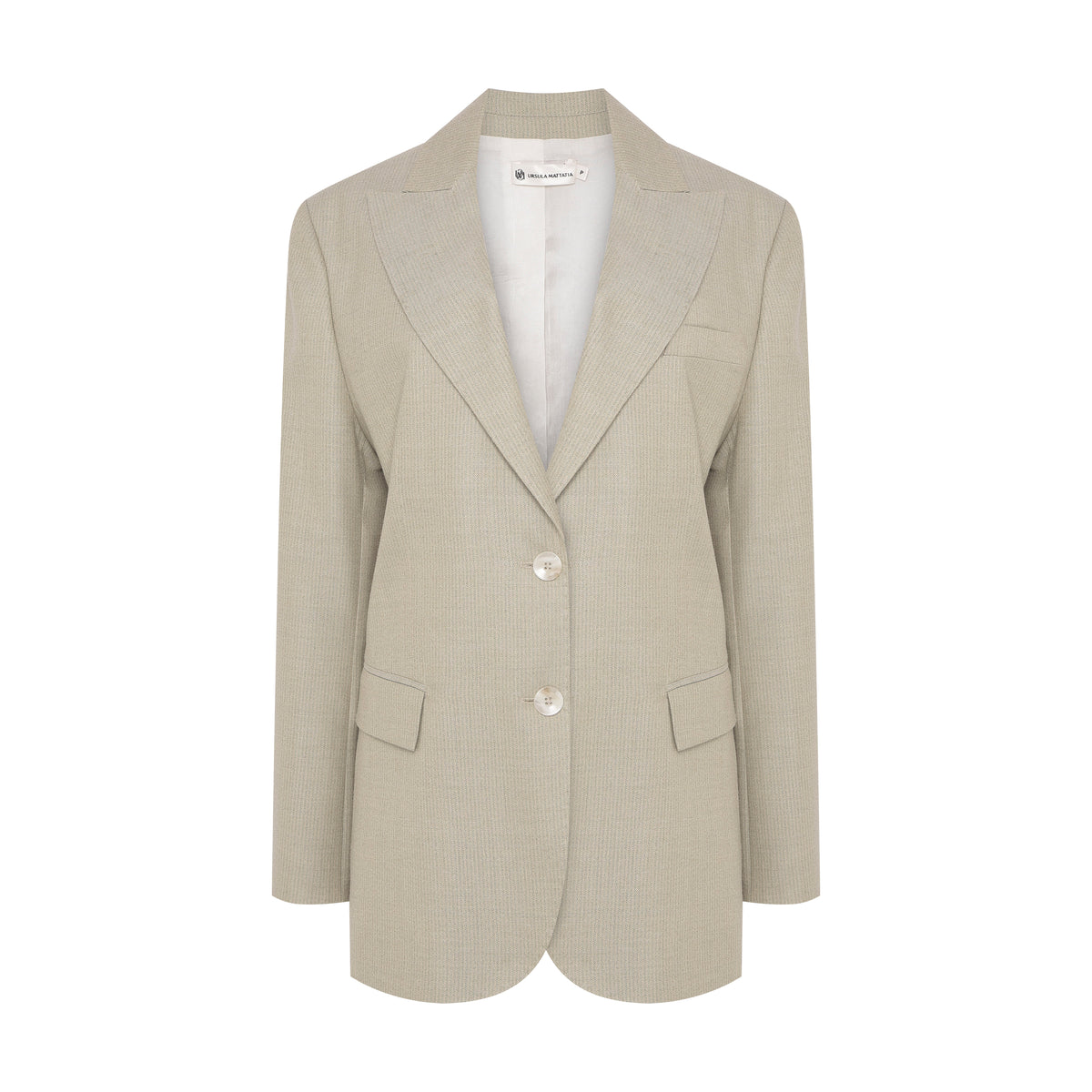 Oversized Wool Blazer with Crocheted Back Embroidery
