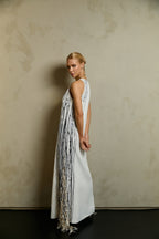 BRUSHSTROKE FRINGED DRESS