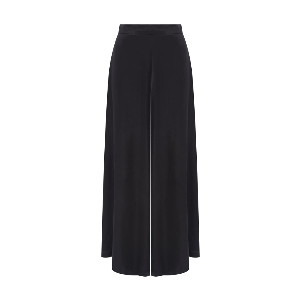 Calça wide leg acetinada