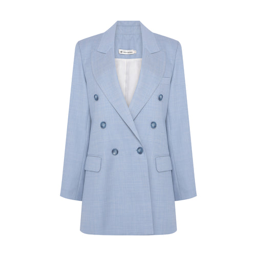 Cold Wool Wrap Oversized Blazer
