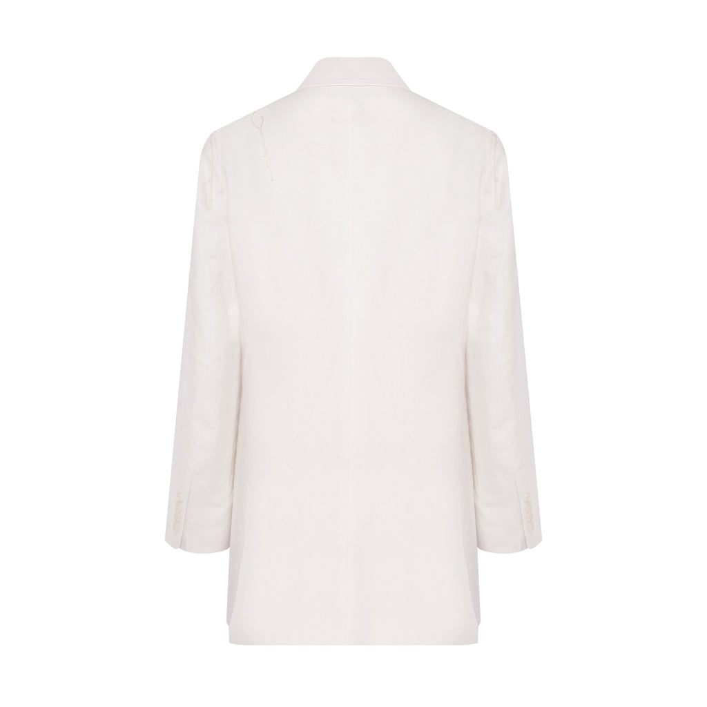 Blazer Amplo Linho Bordado