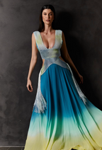 OMBRE CROCHET PAINT DRESS