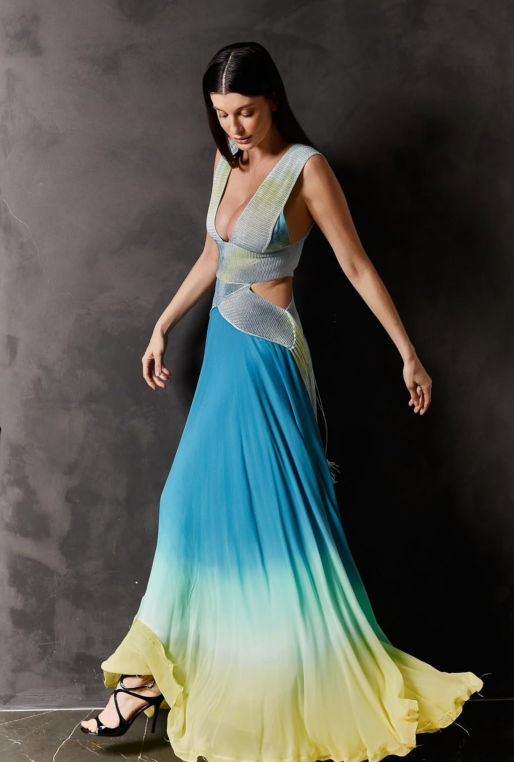 OMBRE CROCHET PAINT DRESS