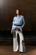 Calça Reta Crepe Patou Pincelada