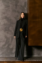 Blazer  Alfaiataria Listrada Bordado Pérolas