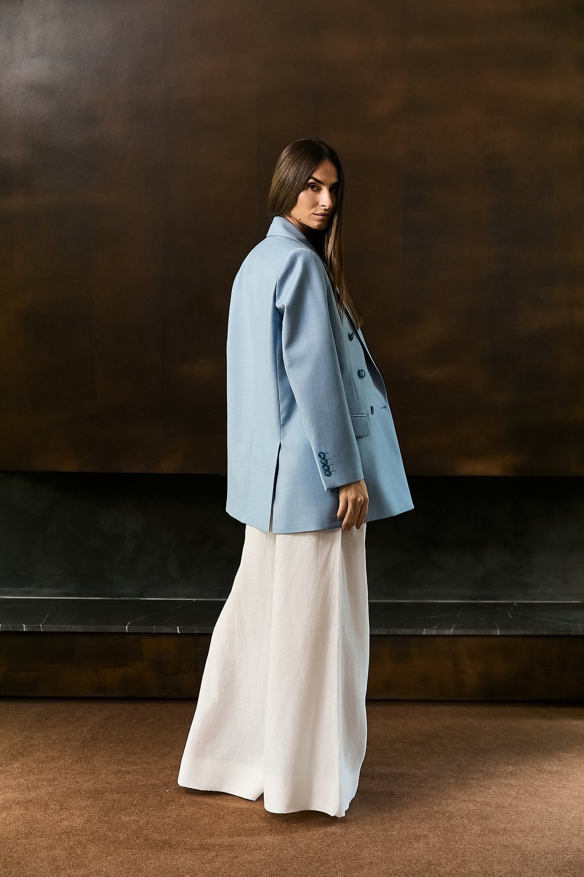 Cold Wool Wrap Oversized Blazer